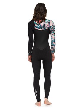 roxy, 4/3mm Performance - Combinaison zip poitrine pour Femme, BLACK (kva0) 4/3mm Performance - Chest Zip Wetsuit for Women ERJW103032