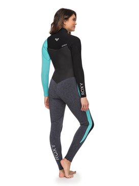roxy, 4/3mm Performance - Traje de surf con cremallera en el pecho para Mujer, ASH / PISTACCIO (xbbb) 4/3mm Performance - Chest Zip Wetsuit for Women ERJW103032