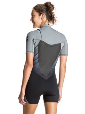 roxy, Короткий женский гидрокостюм Syncro 2/2mm с нагрудной молнией, TRUE BLACK (kvj0) Syncro 2/2mm - Chest Zip Springsuit ERJW503001