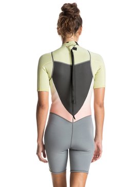roxy, Короткий женский гидрокостюм Syncro 2/2mm на спинной молнии, CAMELLIA (mjw0) Syncro 2/2mm - Back Zip Springsuit ERJW503002