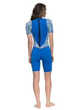 roxy, Гидрокостюм с молнией на спине 2mm Syncro Series, SEA BLUE II (byh0) 2/2mm Syncro Series - Short Sleeve Back Zip FLT Springsuit ERJW503007