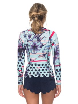 roxy, Неопреновая куртка с молнией на груди 1mm Pop Surf Scallop, NAVY (bte0) 1mm Pop Surf - Front Zip Scallop Wetsuit Jacket ERJW803012