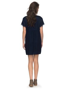 roxy, Dark To Light - Vestido de Manga Corta para Mujer, DRESS BLUES (btk0) Dark To Light - Short Sleeve Dress for Women ERJWD03204