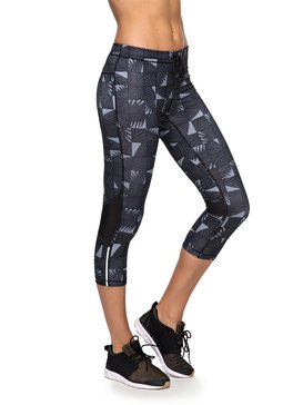 roxy, Stay On - Pantalones pirata de diseño técnico para running, FORGED IRON AMAZONIA (kyc6) Stay On - Technical Running Capris ERJWP03011