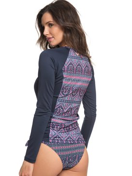 roxy, Гидрофутболка с длинным рукавом ROXY Waves Swim UPF 50, CHINA BLUE NEW MAIDEN SWIM (bnd5) ROXY Waves Swim - Long Sleeve UPF 50 Rash Vest ERJWR03209