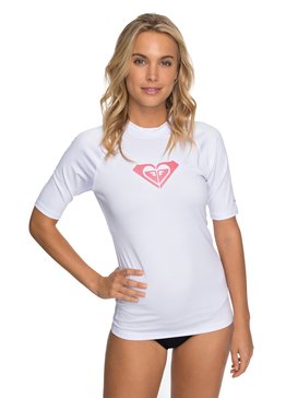 roxy, Whole Hearted Short Sleeve UPF 50 Rash Guard, WHITE (wbb0) Whole Hearted - Short Sleeve UPF 50 Rash Vest ERJWR03219