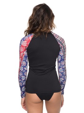 roxy, Sunset And Waves - Licra de Manga Larga con Protección Solar UPF 50 para Mujer, MARSHMALLOW SWIM VERTICAL FLOW (xwbr) Sunset And Waves - Long Sleeve UPF 50 Rash Vest for Women ERJWR03236