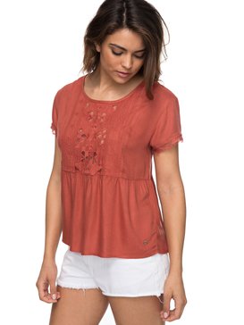 roxy, In The Morning - Blouse manches courtes pour Femme, TANDOORI SPICE (npq0) In The Morning - Short Sleeve Blouse for Women ERJWT03199