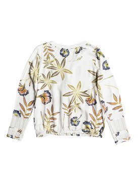 roxy, Runaway Success - T shirt manches longues col V pour Femme, MARSHMALLOW BIRD FLOWER (wbt7) Runaway Success - Long Sleeve Top for Women ERJWT03242