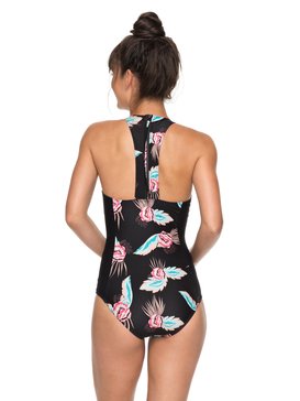 roxy, ROXY Fitness - Maillot de bain une pièce pour Femme, ANTHRACITE MIDDLE ISLAND SMALL (kvj7) ROXY Fitness - One-Piece Swimsuit for Women ERJX103110