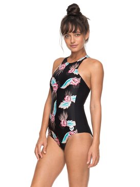 roxy, ROXY Fitness - Maillot de bain une pièce pour Femme, ANTHRACITE MIDDLE ISLAND SMALL (kvj7) ROXY Fitness - One-Piece Swimsuit for Women ERJX103110