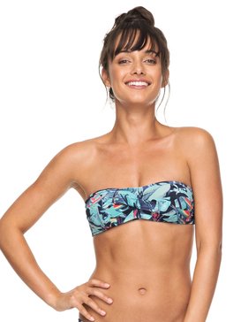 roxy, ROXY Essentials - Haut de bikini bandeau pour Femme, DRESS BLUES FANTASTIC GARDEN S (btk6) ROXY Essentials - Bandeau Bikini Top for Women ERJX303657