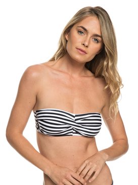 roxy, ROXY Essentials - Haut de bikini bandeau pour Femme, BRIGHT WHITE BASIC STRIPE (wbb3) ROXY Essentials - Bandeau Bikini Top for Women ERJX303657