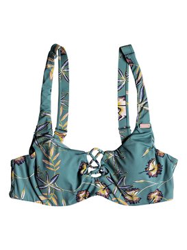 roxy, Softly Love - Top de bikini con aros, TRELLIS BIRD FLOWER SWIM (bkw7) Softly Love - Underwired Bra Bikini Top ERJX303726