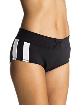 roxy, Lisa Andersen - Bas de bikini taille mi-haute, ANTHRACITE (kvj0) Lisa Andersen - Mid Waist Bikini Bottoms ERJX403442