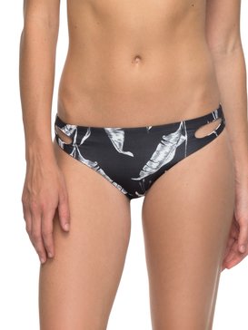 roxy, Strappy Love - Scooter Bikini Unterteil für Frauen, ANTHRACITE LOVE LETTER (kvj8) Strappy Love - Scooter Bikini Bottoms for Women ERJX403471