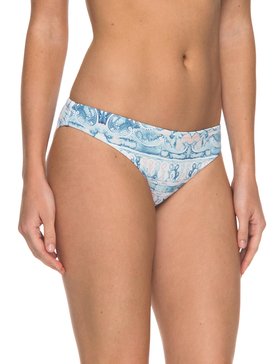 roxy, Softly Love - Braguita de Bikini Reversible con Tira Lateral Ancha para Mujer, MARSHMALLOW MIAMI ON SUNSET (xwbm) Softly Love - Reversible Scooter Bikini Bottoms for Women ERJX403541