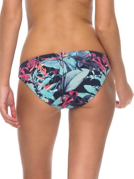 roxy, ROXY Essentials - Bas de bikini 70s pour Femme, DRESS BLUES FANTASTIC GARDEN S (btk6) ROXY Essentials - 70s Bikini Bottoms for Women ERJX403563