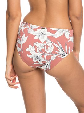 roxy, Softly Love - Wendbares Bikiniunterteil mit mittelhoher Taille für Frauen, WITHERED ROSE LILY HOUSE (mmg6) Softly Love - Reversible Mid-Waist Bikini Bottoms for Women ERJX403628