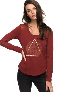 roxy, Air Potato Jungly Triangle - T Shirt à manches longues pour Femme, SYRAH (rra0) Air Potato Jungly Triangle - Long Sleeve T-Shirt for Women ERJZT04047
