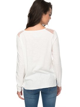 roxy, Rocking Pastel A - T shirt manches longues col V pour Femme, MARSHMALLOW (wbt0) Rocking Pastel A - Long Sleeve Top for Women ERJZT04171