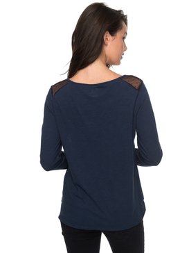 roxy, Rocking Pastel B - T shirt manches longues col V pour Femme, DRESS BLUES (btk0) Rocking Pastel B - Long Sleeve Top for Women ERJZT04172