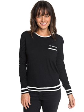 roxy, Next Vacation A - Top de manga larga, TRUE BLACK (kvj0) Next Vacation A - Long Sleeve Top ERJZT04387