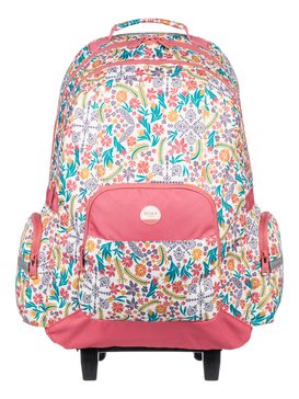roxy, Free Spirit - Sac à dos à roulettes, MARSHMALLOW FLOWER POWER TW (xyyb) Free Spirit - Wheelie Backpack ERLBP03024