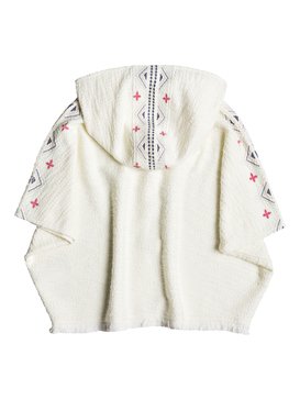 roxy, Moonlight Waves - Veste poncho à capuche pour Fille 2-7 ans, MARSHMALLOW (wbt0) Moonlight Waves - Hooded Poncho Jacket for Girls 2-7 ERLFT03129