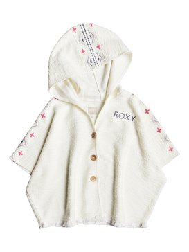roxy, Moonlight Waves - Veste poncho à capuche pour Fille 2-7 ans, MARSHMALLOW (wbt0) Moonlight Waves - Hooded Poncho Jacket for Girls 2-7 ERLFT03129