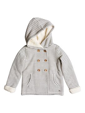 roxy, Warm Smell - Button-Up Hooded Sweatshirt for Girls 2-7, METRO HEATHER SIMPLE STRIPE (ten3) Warm Smell - Button-Up Hooded Sweatshirt for Girls 2-7 ERLFT03150