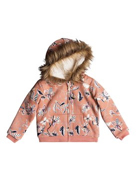roxy, Butterflies Havin Fun - Sweat à capuche zippé pour Fille 2-7 ans, CORAL ALMOND TRELLIS CLIMB (mgl6) Butterflies Havin Fun - Zip-Up Hoodie for Girls 2-7 ERLFT03151