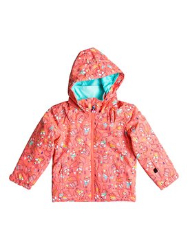 roxy, Mini Jetty - Veste de snow, NEON GRAPEFRUIT_FOXES (nkn9) Mini Jetty - Snow Jacket ERLTJ03004