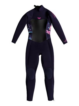roxy, 4/3mm Syncro Series - Traje de surf GBS con cremallera trasera para Chicas 2-7, BLUE RIBBON (bsn0) 4/3mm Syncro Series - Back Zip GBS Wetsuit for Girls 2-7 ERLW103002