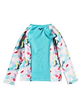 roxy, Simply ROXY - Licra de Manga Larga con Protección Solar UPF 50 para Chicas 2-7, TROPICAL PEACH PARROTS ISLAND (mdr6) Simply ROXY - Long Sleeve UPF 50 Rash Vest for Girls 2-7 ERLWR03071
