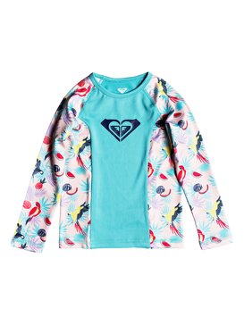 roxy, Simply ROXY - Licra de Manga Larga con Protección Solar UPF 50 para Chicas 2-7, TROPICAL PEACH PARROTS ISLAND (mdr6) Simply ROXY - Long Sleeve UPF 50 Rash Vest for Girls 2-7 ERLWR03071