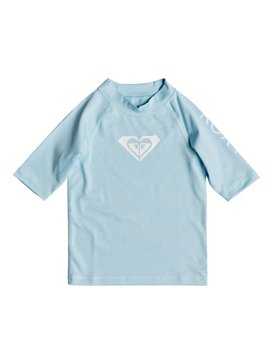 roxy, Whole Hearted - Licra de Manga Corta con Protección Solar UPF 50 para Chicas 2-7, CRYSTAL BLUE (bfa0) Whole Hearted - Short Sleeve UPF 50 Rash Vest for Girls 2-7 ERLWR03074
