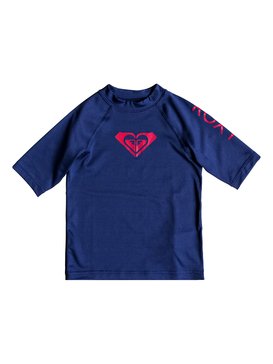 roxy, Whole Hearted - Licra de Manga Corta con Protección Solar UPF 50 para Chicas 2-7, DEEP COBALT (bre0) Whole Hearted - Short Sleeve UPF 50 Rash Vest for Girls 2-7 ERLWR03074
