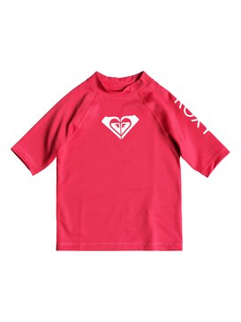 roxy, Whole Hearted - Licra de Manga Corta con Protección Solar UPF 50 para Chicas 2-7, ROUGE RED (mlj0) Whole Hearted - Short Sleeve UPF 50 Rash Vest for Girls 2-7 ERLWR03074