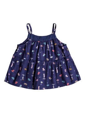 roxy, All Your Heart - Haut à bretelles pour Fille 2-7 ans, DEEP COBALT ON THE BEACH (bre7) All Your Heart - Strappy Top for Girls 2-7 ERLWT03019