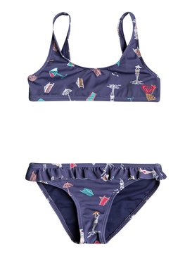roxy, Tropicool Sunshine - Ensemble de bikini Athletic, DEEP COBALT ON THE BEACH (bre7) Tropicool Sunshine - Athletic Bikini Set ERLX203046