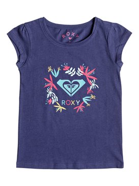 roxy, Moid Flower Logo - Camiseta de Manga Cap más Corta, DEEP COBALT (bre0) Moid Flower Logo - Cap Sleeve T-Shirt ERLZT03123