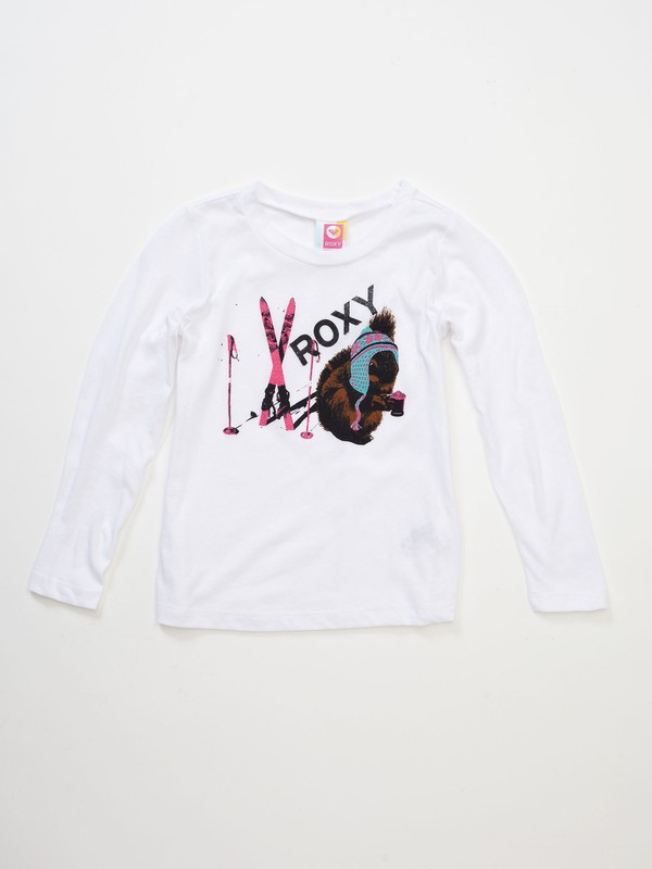 roxy, Girls 2-6 Squirrely Long Sleeve Tee Shirt, WHITE (wht) 0 Girls 2-6 Squirrely Long Sleeve Tee Shirt 421H08J Roxy