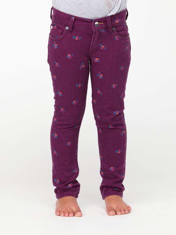 roxy, Girls 2-6 Skinny Slides Denims, DEEP PURPLE PRINT (pap) 0 Girls 2-6 Skinny Slides Denims 423477C Roxy