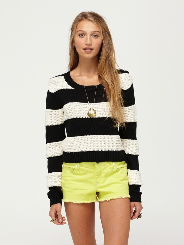 roxy, Newest Leaf Sweater, TRUE BLACK STRIPE (bds) 0 Newest Leaf Sweater 467542 Roxy