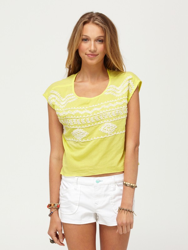 roxy, Woven Mist Crop Top, ACID YELLOW (aye) 0 Woven Mist Crop Top 472714 Roxy