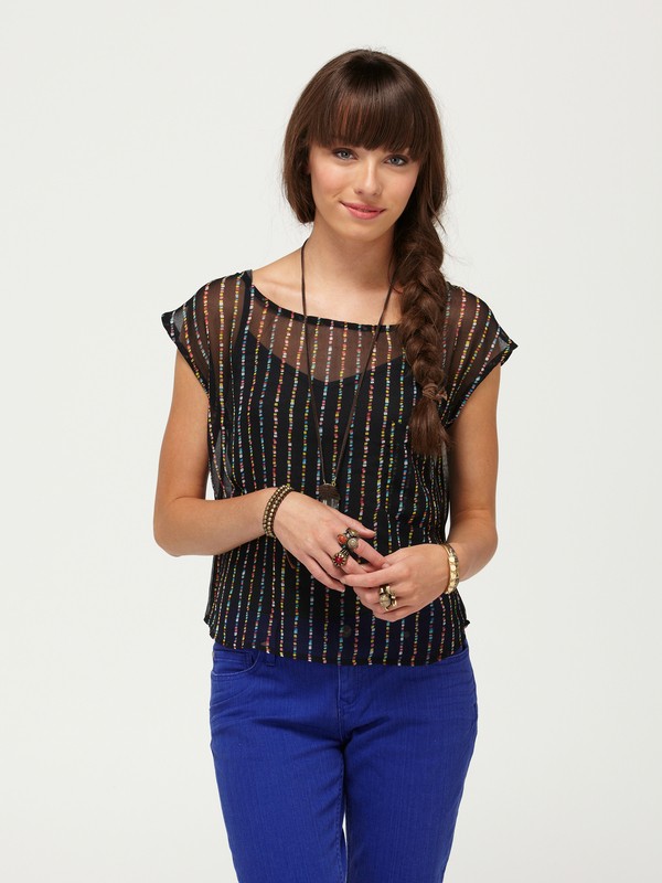 roxy, Silver Spur Top, BLUE BLACK STRIPE (wsb) 0 Silver Spur Top 472717 Roxy