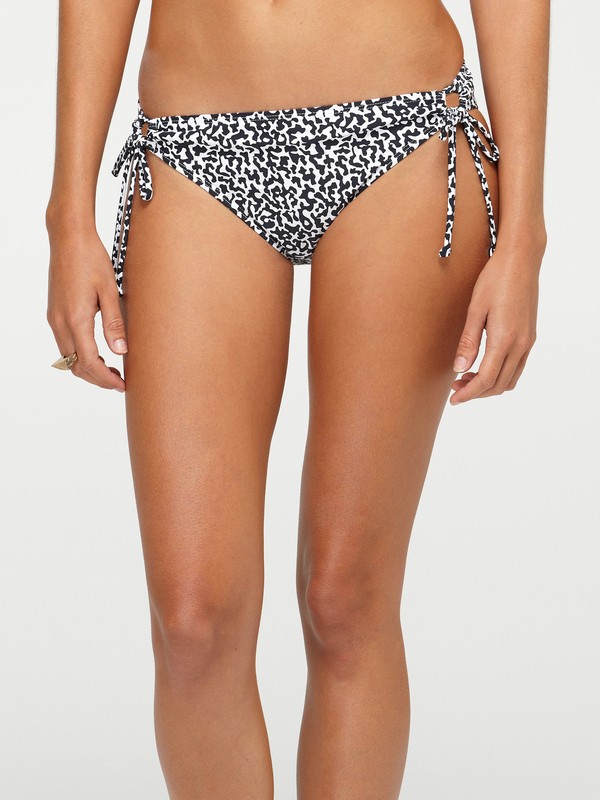 roxy, DVF 70s Lowrider Side Tie Bikini Bottoms, BLK CAMO (blk) 0 DVF 70s Lowrider Side Tie Bikini Bottoms 621853 Roxy