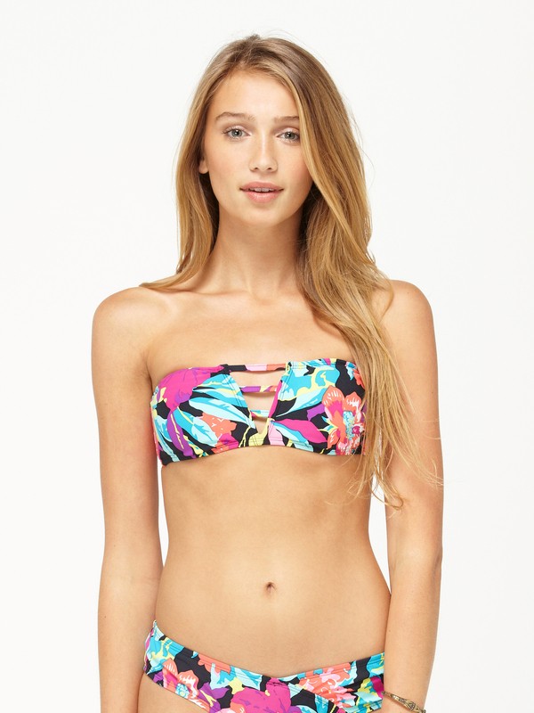 roxy, Tropic Tango 3 Strap Bandeau Bikini Top, MUL TROPIC TANGO (mul) 0 Tropic Tango 3 Strap Bandeau Bikini Top 622909 Roxy