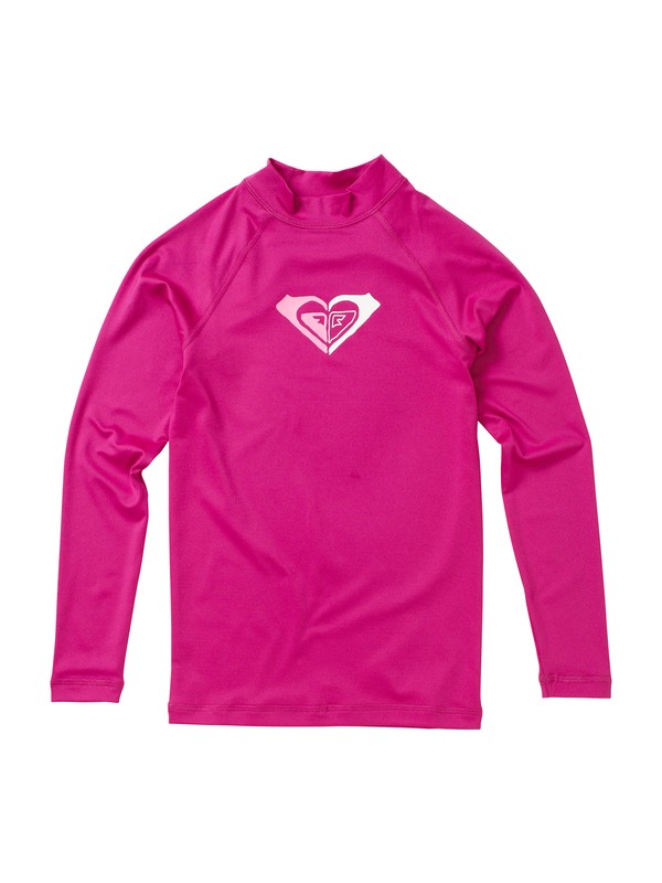 roxy, Girls 7-14 Rox A Lot LS Rashguard, PINK (pnk) 0 Girls 7-14 Rox A Lot LS Rashguard AQGWR00001 Roxy